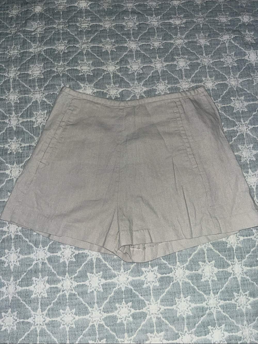Cooperative beige High-Waist Linen-Blend Shorts